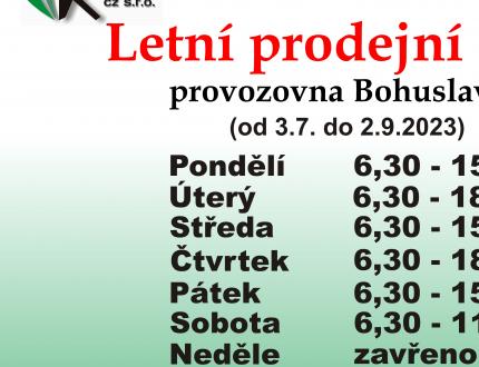 Klia Bohuslavice -- Letní provoz