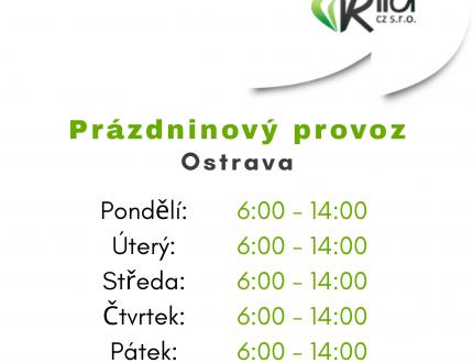 Otevírací doba - PRÁZDNINY - OSTRAVA