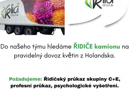 Hledáme řidiče kamionu - BOHUSLAVICE